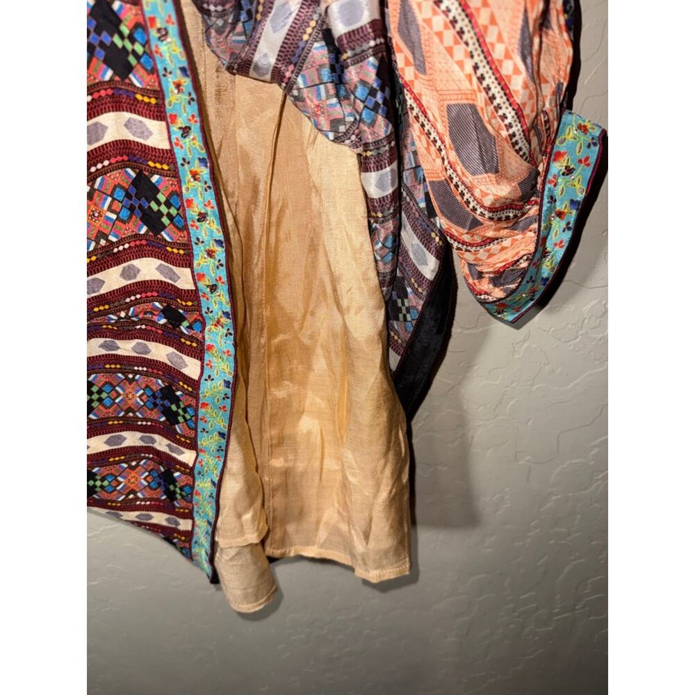 Anthropologie Tanvi Kedia boho long sleeve abstract mixed media tunic dress - Picture 6 of 11
